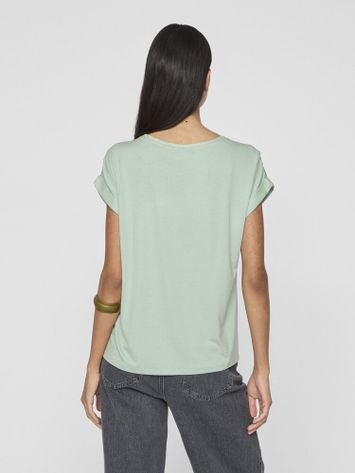 Muntgroene top met ronde hals Vielette Vila
