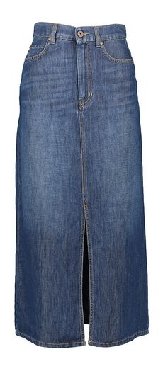 Blauwe jeansrok met split Gelada Max Mara