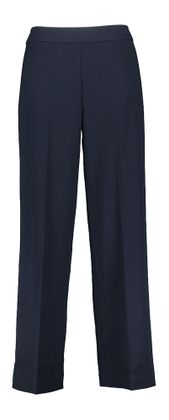 Selected Donkerblauwe wijdvallende broek met elastiek