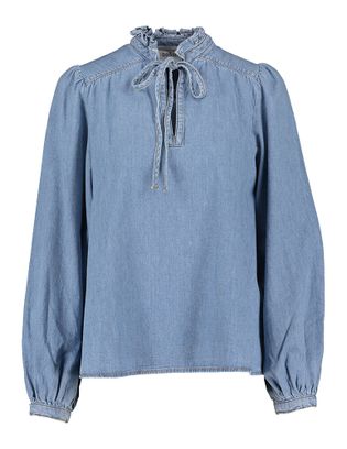 BA&SH Blauws jeanshemd met pofmouw Shirt Louise