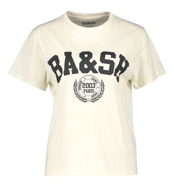 Ecru t-shirt met merknaam Ioni Ba&sh