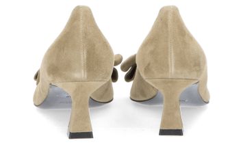 Groenbeige pumps met trechterhak Natan