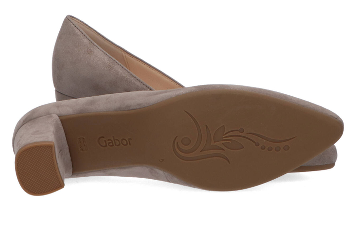 Taupe pumps met lichte glans Gabor