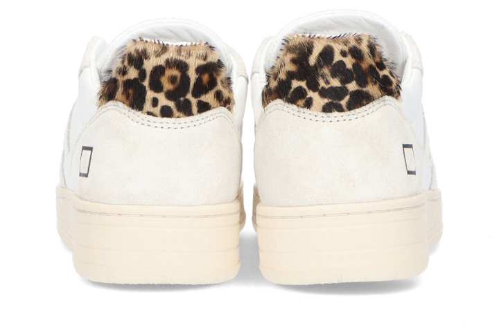 White/Leopard lage sneakers D.A.T.E