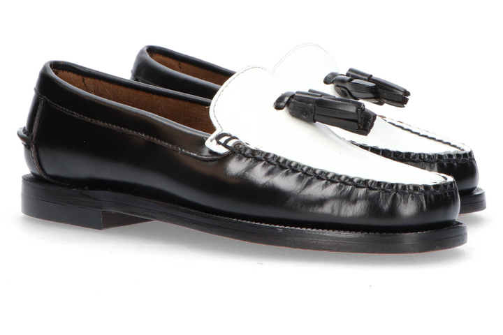 Zwart witte mocassins Sebago