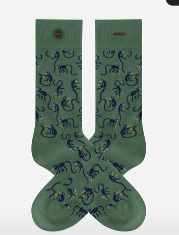Banana Green Monkey Print kousen A'dam