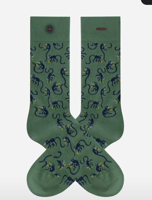 Banana Green Monkey Print kousen A'dam