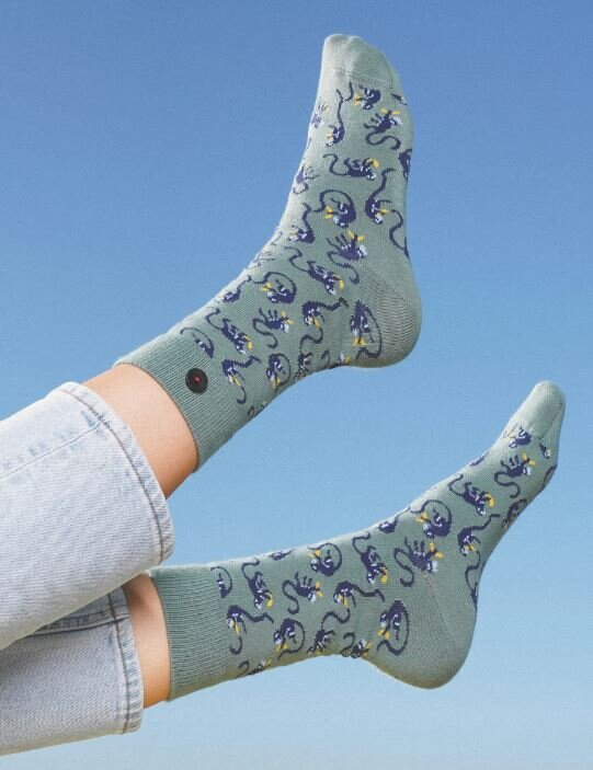 Banana Green Monkey Print kousen A'dam