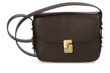 Bruingroene crossbody met goudkleurig detail Soeur