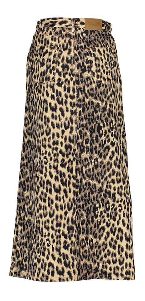 Jeansrok in tijgerprint met knopen bovenaan Sigge Baum Und Pferdgarten