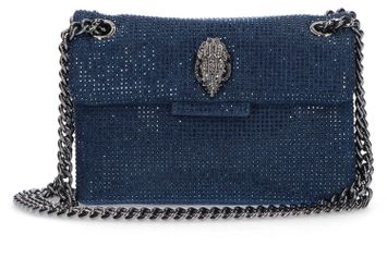 Blue dark denim handtas met strass Kurt Geiger