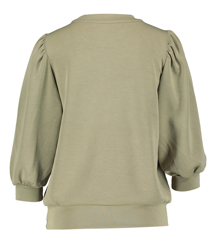 Kaki pull met pofmouwen Selected