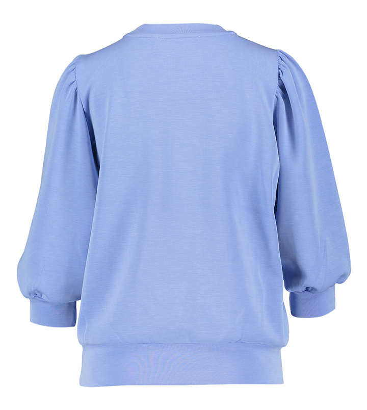 Blauwkleurige pull met pofmouwen Selected