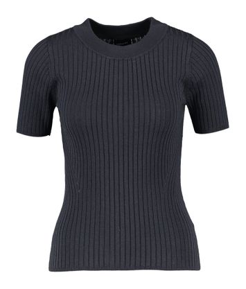 Donkerblauwe T-shirt met ronde hals Doofi Herskind