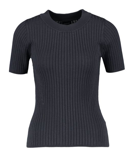 Donkerblauwe T-shirt met ronde hals Doofi Herskind