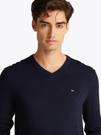 Donkerblauwe katoenen trui Tommy Hilfiger 