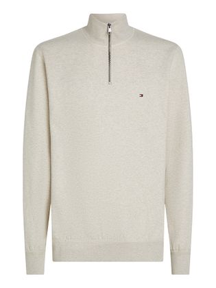 Tommy Hilfiger Beige trui met korte rits