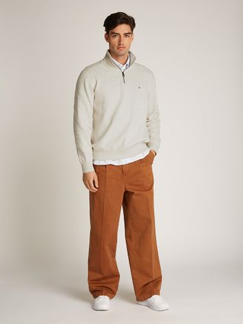 Beige trui met korte rits Tommy Hilfiger 