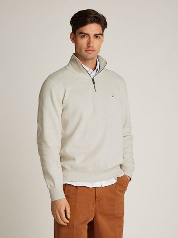 Beige trui met korte rits Tommy Hilfiger 