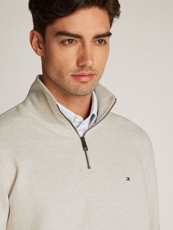 Beige trui met korte rits Tommy Hilfiger 