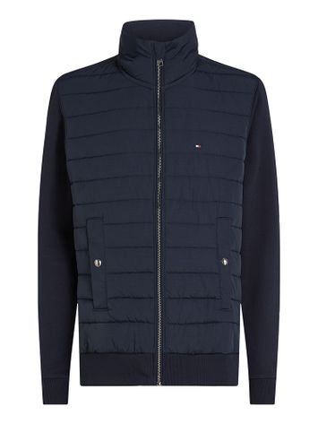 Donkerblauwe puffed jacket met rits Tommy Hilfiger