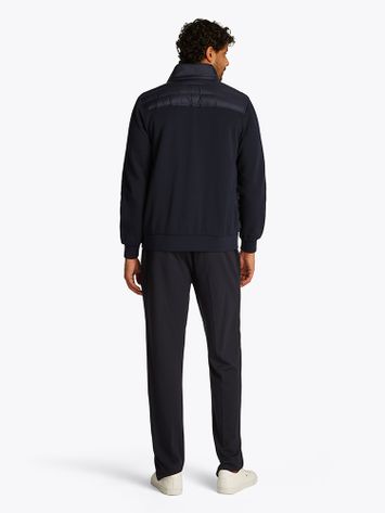 Donkerblauwe puffed jacket met rits Tommy Hilfiger
