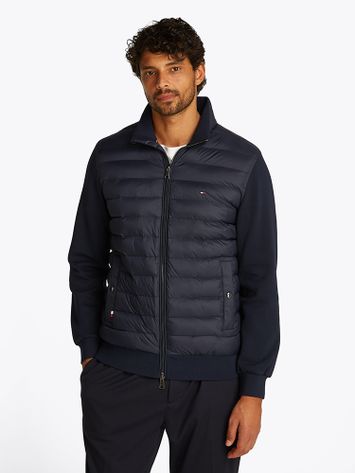 Donkerblauwe puffed jacket met rits Tommy Hilfiger