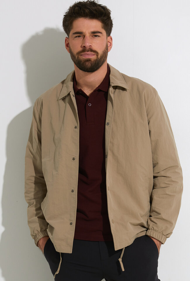 Taupekleurige jas met drukknopen Selected