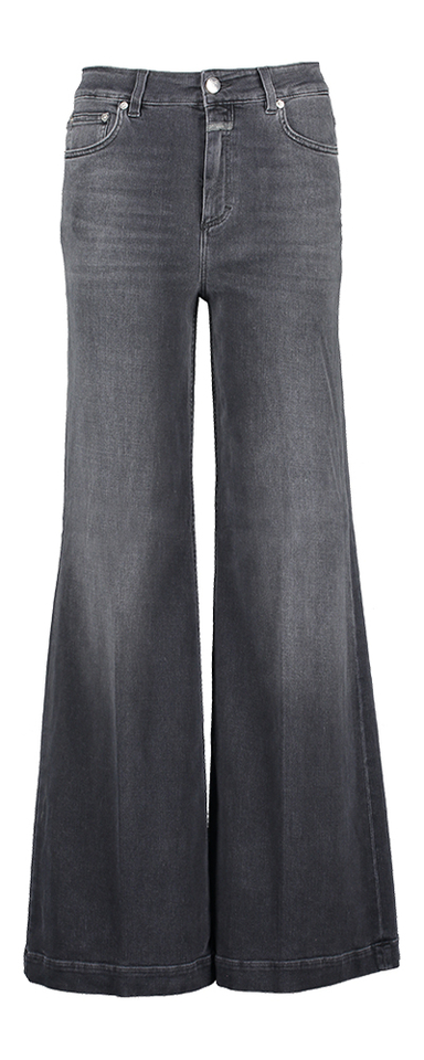 Grijze wide leg jeans met hoge taille Glow Up Closed 