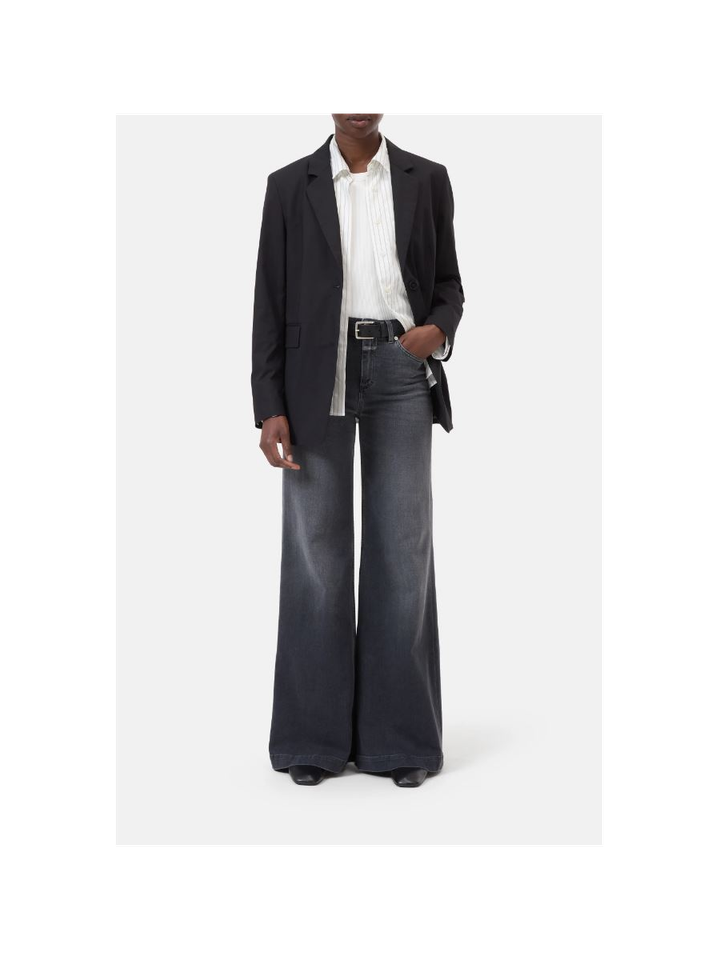 Grijze wide leg jeans met hoge taille Glow Up Closed 
