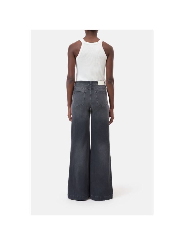 Grijze wide leg jeans met hoge taille Glow Up Closed 
