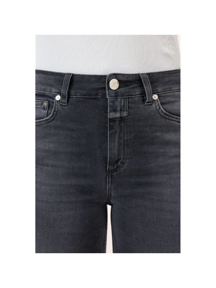 Grijze wide leg jeans met hoge taille Glow Up Closed 