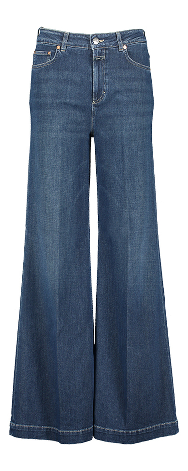 Blauwe wide leg jeans met hoge taille Glow Up Closed
