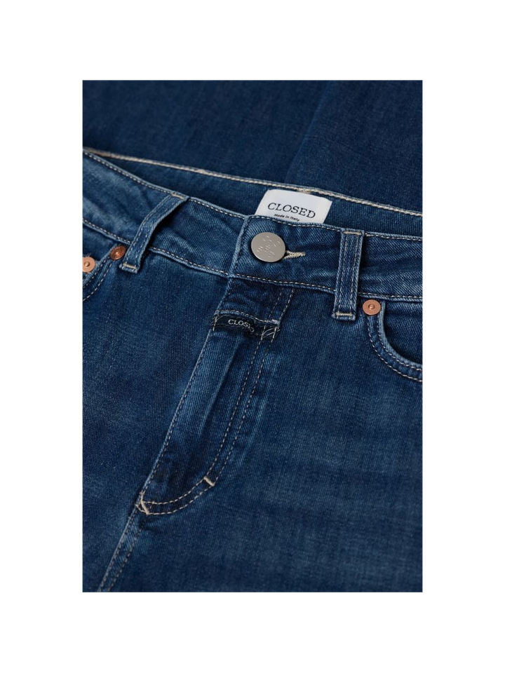 Blauwe wide leg jeans met hoge taille Glow Up Closed