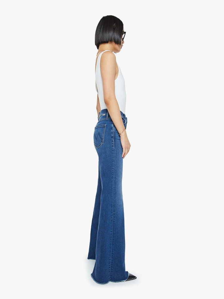 Jeansblauwe bootcut Lil Doozy Fray Mother 