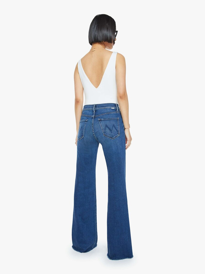 Jeansblauwe bootcut Lil Doozy Fray Mother 