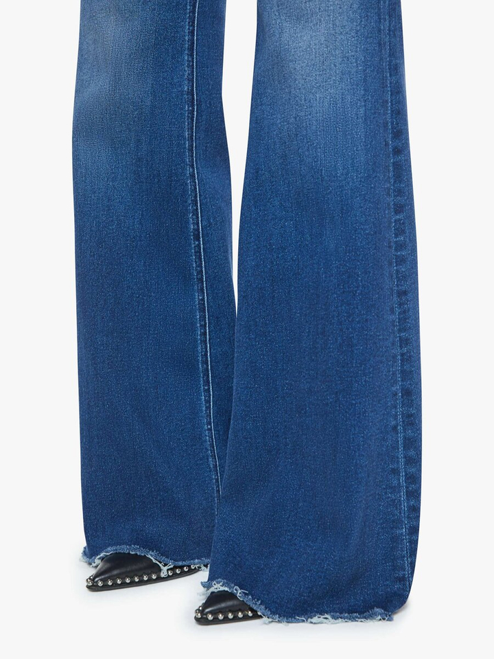 Jeansblauwe bootcut Lil Doozy Fray Mother 