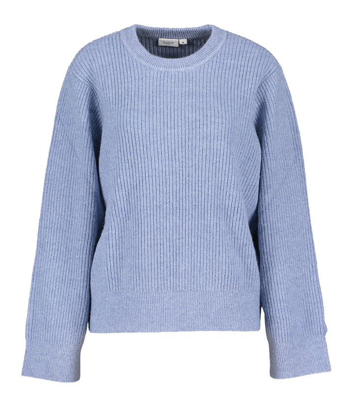 Lichtblauwe pull met glinsters Saint Tropez