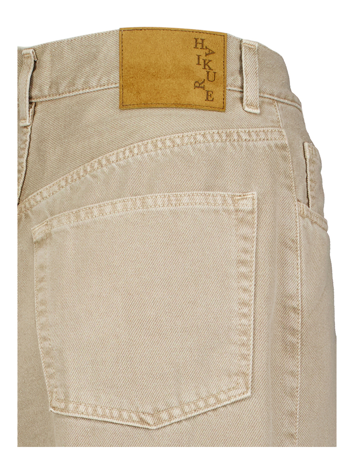 Beige wijde loose fit jeans met bandplooi Cady Soft Ecru Haikure 