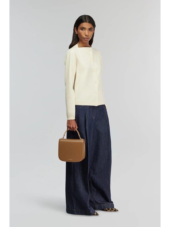 Blauwe wijde jeans met elastiek en hoge taille Semicouture 