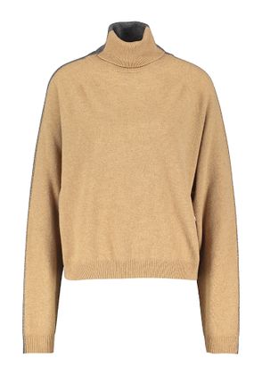 Semicouture Camel kleurige wollen trui met grijze achterkant