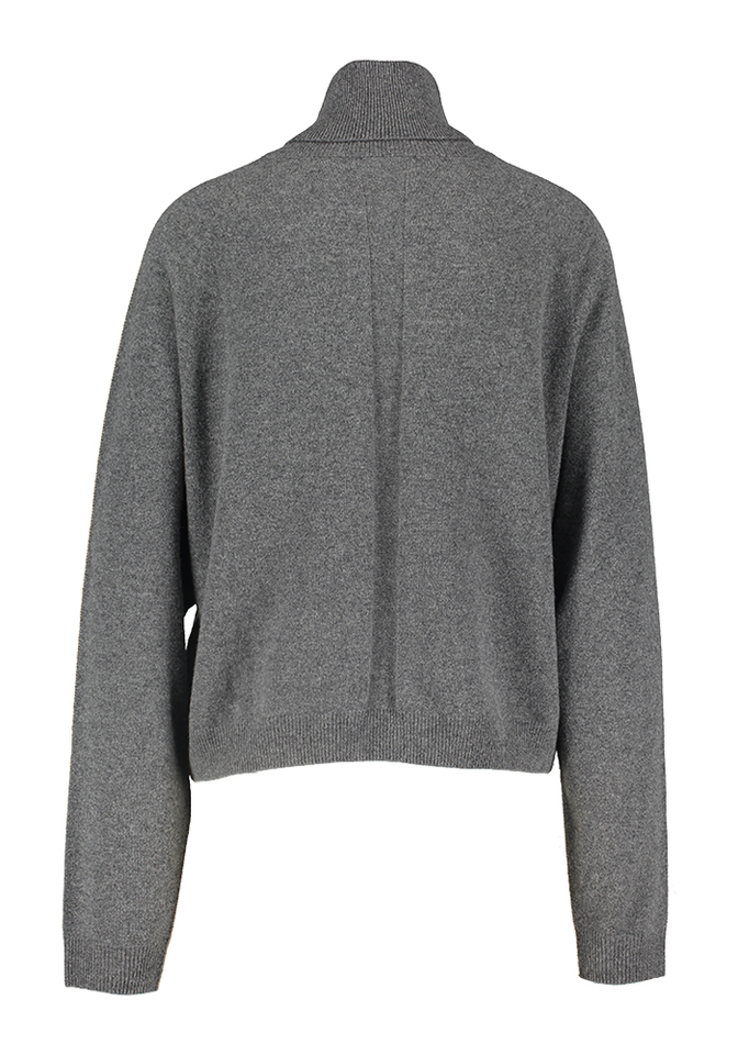 Camel kleurige  wollen trui met grijze achterkant Semicouture