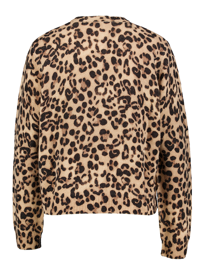 Gilet in dierenprint in fijne wol Semicouture 