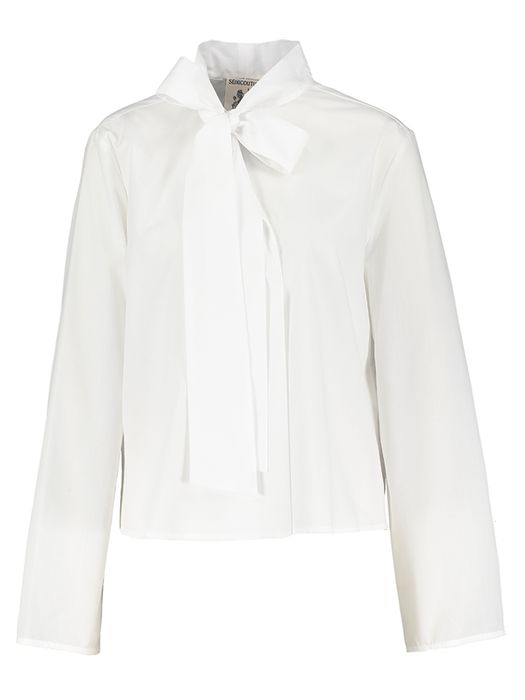 Witte bloes met plissee op de rug Semicouture