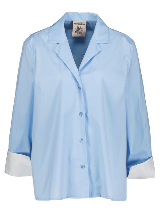 Blauwe katoenen bloes Semicouture