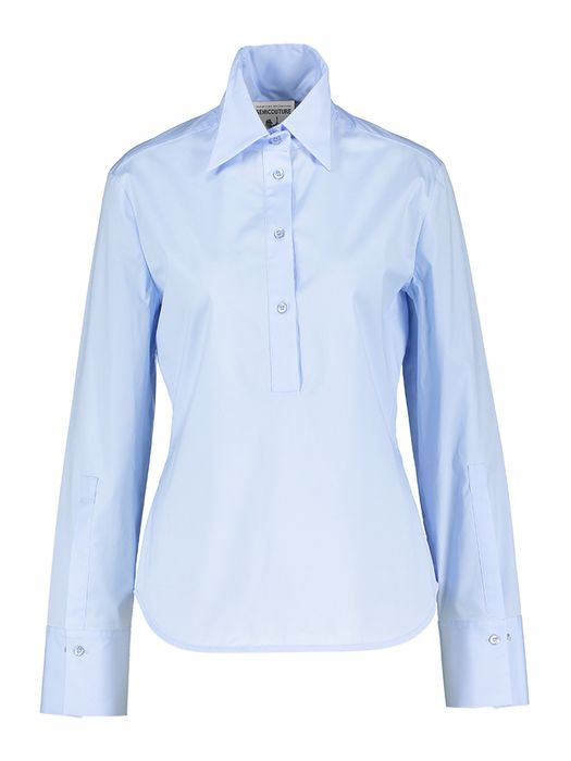 Lichtblauwe katoenen bloes Semicouture