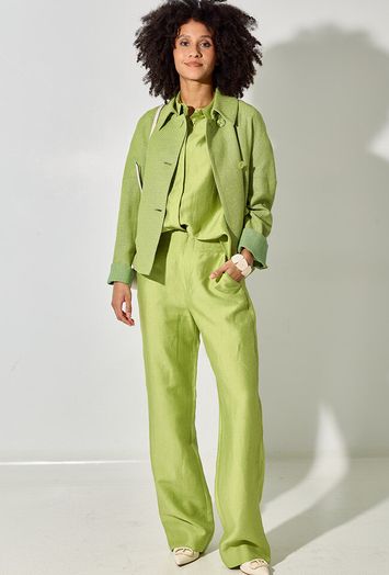 Wasabi groene linnen broek Torno Furore
