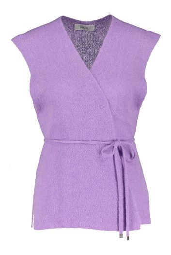 Lila mouwloze cardigan in alpaca F-Piatto Furore