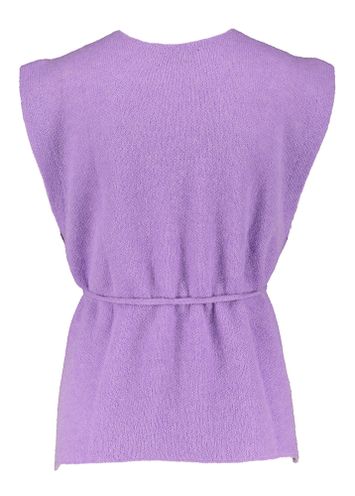 Lila mouwloze cardigan in alpaca F-Piatto Furore