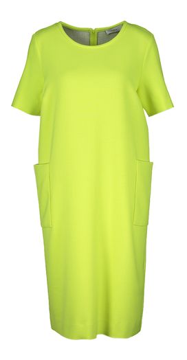 Green gloss jurk met ronde hals F-Dressa Furore